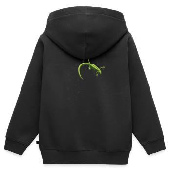Eidechse Spuren - Kinder Premium Organic Zip Hoodie - Schwarz - Hinten - AI Model Kid Male (0cm)