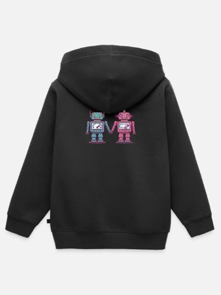 Liebend Robots - Kinder Premium Organic Zip Hoodie - Schwarz