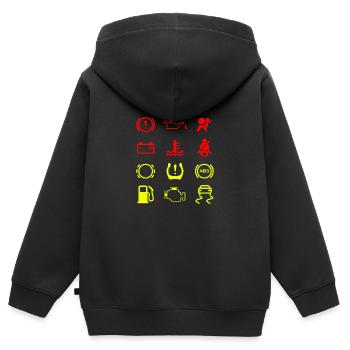 Car indicator lights abstract motif - Kids Premium Organic Zip-up Hoodie - black - Back - AI Model Kid Male (0cm)
