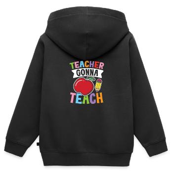 Teacher Gonna Teach - Kinder Premium Organic Zip Hoodie - Schwarz - Hinten - AI Model Kid Male (0cm)
