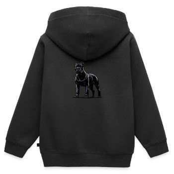 Majestätische Cane Corso Porträts - Kinder Premium Organic Zip Hoodie - Schwarz - Hinten - AI Model Kid Male (0cm)