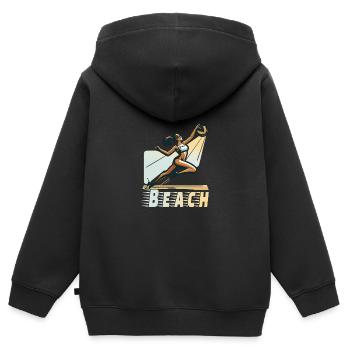 Beach Volleyball - Kinder Premium Organic Zip Hoodie - Schwarz - Hinten - AI Model Kid Male (0cm)