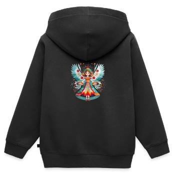 Russische Tradition Weihnachten - Kinder Premium Organic Zip Hoodie - Schwarz - Hinten - AI Model Kid Male (0cm)