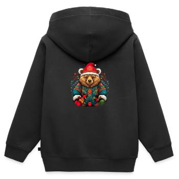 Russische Tradition Weihnachten - Kinder Premium Organic Zip Hoodie - Schwarz - Hinten - AI Model Kid Male (0cm)