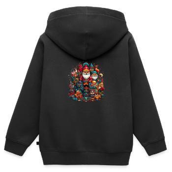 Russische Tradition Weihnachten - Kinder Premium Organic Zip Hoodie - Schwarz - Hinten - AI Model Kid Male (0cm)