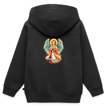 Russische Tradition Weihnachten - Kinder Premium Organic Zip Hoodie - Schwarz - Hinten - AI Model Kid Male (0cm)