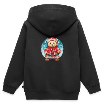 Russische Tradition Weihnachten - Kinder Premium Organic Zip Hoodie - Schwarz - Hinten - AI Model Kid Male (0cm)