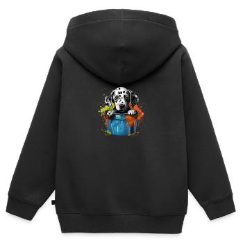 Dalmatiner Niedlicher Hund Farbeimer - Kinder Premium Organic Zip Hoodie - Schwarz - Hinten - AI Model Kid Male (0cm)