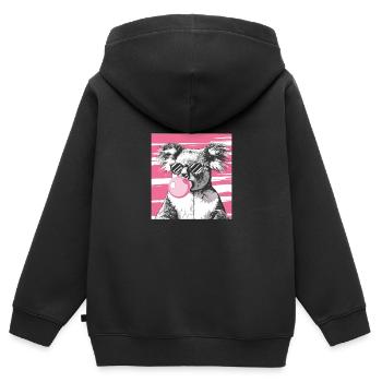 Koala mit Sonnenbrille Bubblegum für einen - Kinder Premium Organic Zip Hoodie - Schwarz - Hinten - AI Model Kid Male (0cm)