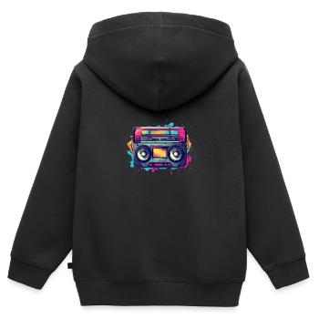 Retro Classic Cassette Tape für 80s Fans - Kinder Premium Organic Zip Hoodie - Schwarz - Hinten - AI Model Kid Male (0cm)