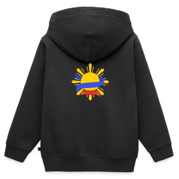 Philippinisch Philippinen - Kinder Premium Organic Zip Hoodie - Schwarz - Hinten - AI Model Kid Male (0cm)