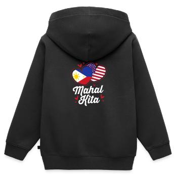 Philippinisch Philippinen - Kinder Premium Organic Zip Hoodie - Schwarz - Hinten - AI Model Kid Male (0cm)