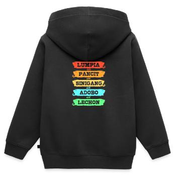 Philippinisch Philippinen - Kinder Premium Organic Zip Hoodie - Schwarz - Hinten - AI Model Kid Male (0cm)