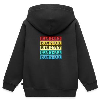 Muslim Islam ist Frieden - Kinder Premium Organic Zip Hoodie - Schwarz - Hinten - AI Model Kid Male (0cm)
