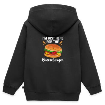 Cheeseburger Burger - Kinder Premium Organic Zip Hoodie - Schwarz - Hinten - AI Model Kid Male (0cm)