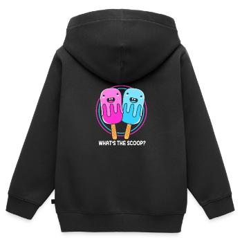 Gender Reveal - Kinder Premium Organic Zip Hoodie - Schwarz - Hinten - AI Model Kid Male (0cm)