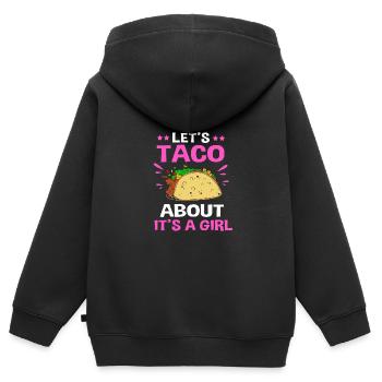 Gender Reveal - Kinder Premium Organic Zip Hoodie - Schwarz - Hinten - AI Model Kid Male (0cm)