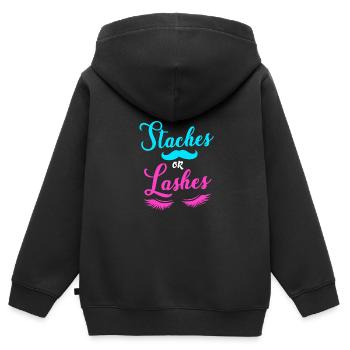 Gender Reveal - Kinder Premium Organic Zip Hoodie - Schwarz - Hinten - AI Model Kid Male (0cm)
