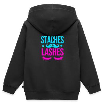 Gender Reveal - Kinder Premium Organic Zip Hoodie - Schwarz - Hinten - AI Model Kid Male (0cm)