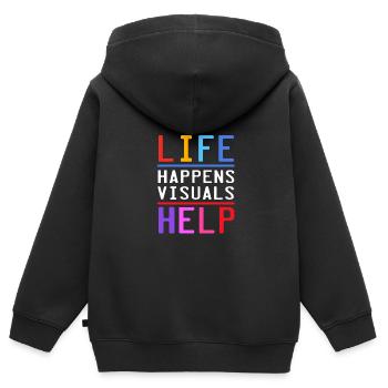 Schulpsychologe Psychologe Psychotherapeut - Kinder Premium Organic Zip Hoodie - Schwarz - Hinten - AI Model Kid Male (0cm)