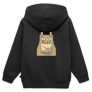 Maler - Kinder Premium Organic Zip Hoodie - Schwarz - Hinten - AI Model Kid Male (0cm)
