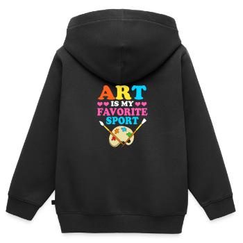 Maler Künstler Künstlerin Kunstakademie - Kinder Premium Organic Zip Hoodie - Schwarz - Hinten - AI Model Kid Male (0cm)