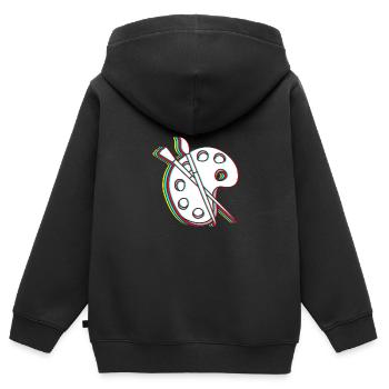 Maler - Kinder Premium Organic Zip Hoodie - Schwarz - Hinten - AI Model Kid Male (0cm)