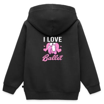 Danseuse de ballet - Sweat Premium à capuche zippé enfant bio - noir - Dos - AI Model Kid Male (0cm)
