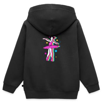 Danseuse de ballet - Sweat Premium à capuche zippé enfant bio - noir - Dos - AI Model Kid Male (0cm)