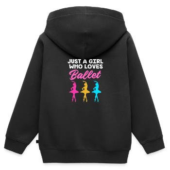 Danseuse de ballet - Sweat Premium à capuche zippé enfant bio - noir - Dos - AI Model Kid Male (0cm)