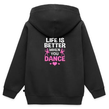 Danseuse de ballet - Sweat Premium à capuche zippé enfant bio - noir - Dos - AI Model Kid Male (0cm)