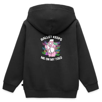 Danseuse de ballet - Sweat Premium à capuche zippé enfant bio - noir - Dos - AI Model Kid Male (0cm)