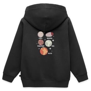 Univers du système solaire - Sweat Premium à capuche zippé enfant bio - noir - Dos - AI Model Kid Male (0cm)