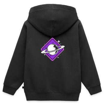 Univers du système solaire - Sweat Premium à capuche zippé enfant bio - noir - Dos - AI Model Kid Male (0cm)