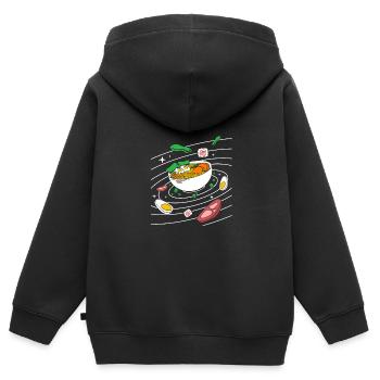 Univers Système Solaire - Sweat Premium à capuche zippé enfant bio - noir - Dos - AI Model Kid Male (0cm)