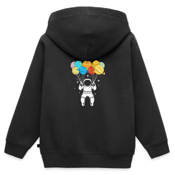 Univers Système Solaire - Sweat Premium à capuche zippé enfant bio - noir - Dos - AI Model Kid Male (0cm)