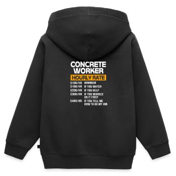 Bauarbeiter Baustelle Beton - Kinder Premium Organic Zip Hoodie - Schwarz - Hinten - AI Model Kid Male (0cm)