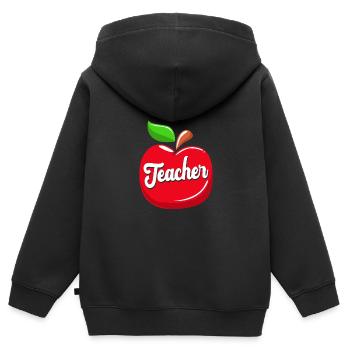 Professeur d’anglais Professeur d’anglais - Sweat Premium à capuche zippé enfant bio - noir - Dos - AI Model Kid Male (0cm)