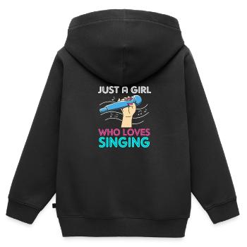 Karaoke - Kinder Premium Organic Zip Hoodie - Schwarz - Hinten - AI Model Kid Male (0cm)
