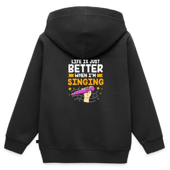Karaoke - Kinder Premium Organic Zip Hoodie - Schwarz - Hinten - AI Model Kid Male (0cm)