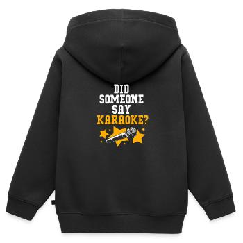 Karaoké - Sweat Premium à capuche zippé enfant bio - noir - Dos - AI Model Kid Male (0cm)