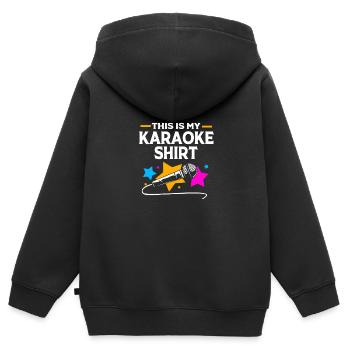 Karaoké - Sweat Premium à capuche zippé enfant bio - noir - Dos - AI Model Kid Male (0cm)