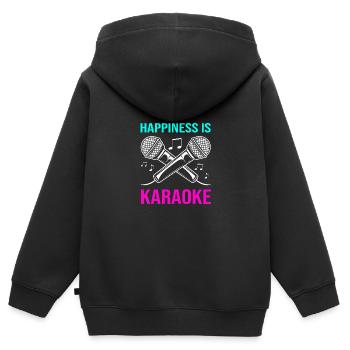 Karaoké - Sweat Premium à capuche zippé enfant bio - noir - Dos - AI Model Kid Male (0cm)