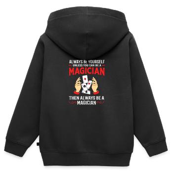Sorcier - Sweat Premium à capuche zippé enfant bio - noir - Dos - AI Model Kid Male (0cm)