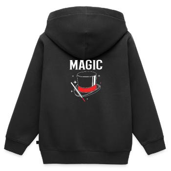 Zauberer - Kinder Premium Organic Zip Hoodie - Schwarz - Hinten - AI Model Kid Male (0cm)
