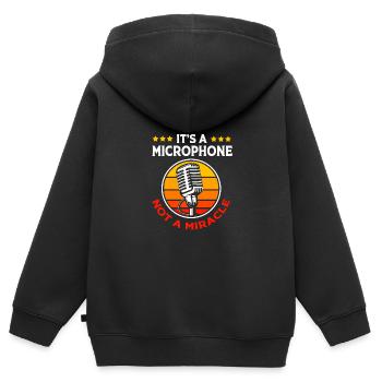 Karaoke Mikrophon - Kinder Premium Organic Zip Hoodie - Schwarz - Hinten - AI Model Kid Male (0cm)