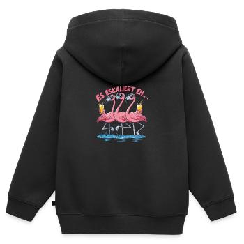 Es eskaliert eh… - Kinder Premium Organic Zip Hoodie - Schwarz - Hinten - AI Model Kid Male (0cm)
