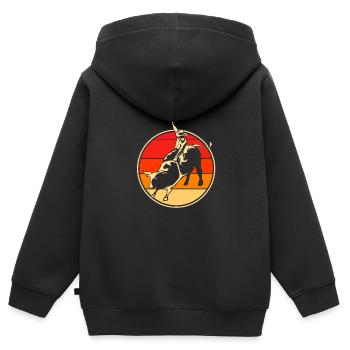 Rodéo - Sweat Premium à capuche zippé enfant bio - noir - Dos - AI Model Kid Male (0cm)