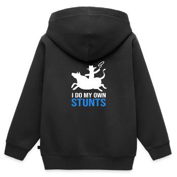 Rodéo - Sweat Premium à capuche zippé enfant bio - noir - Dos - AI Model Kid Male (0cm)