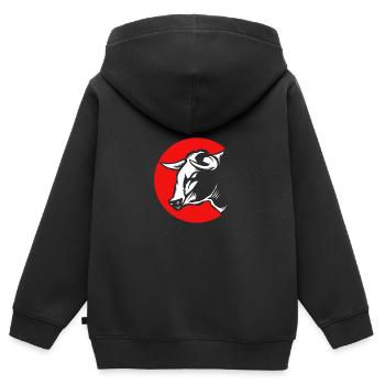 Rodéo - Sweat Premium à capuche zippé enfant bio - noir - Dos - AI Model Kid Male (0cm)